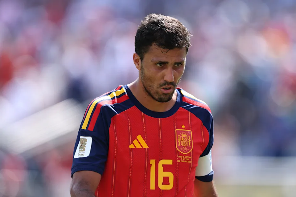 Rodri celebrando durante la Copa del Mundo 2026 con la selección de España