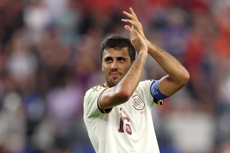 Rodri celebrando un partido vistiendo los colores del Manchester City