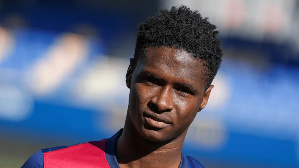 Ibrahim Diarra durante un entrenamiento del Barcelona en pretemporada