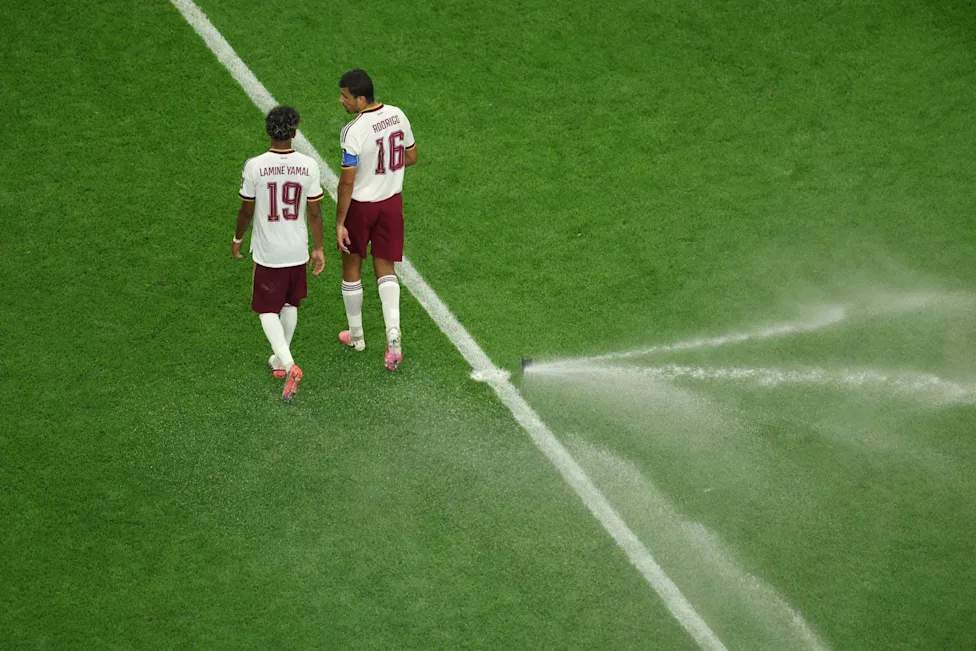 Lamine Yamal celebrando con la selección de España en el Mundial